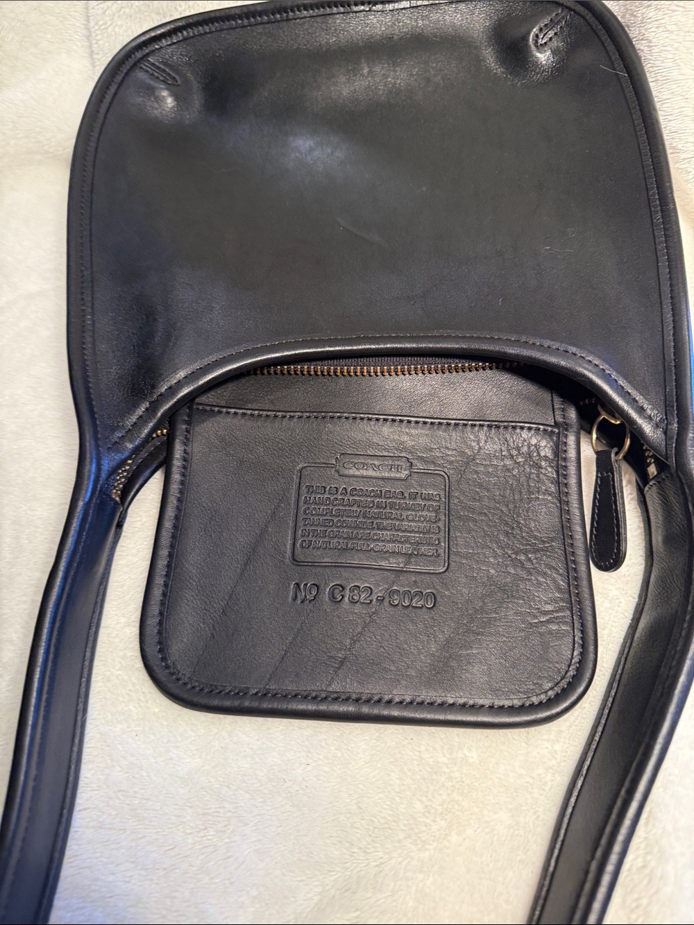 Vintage Coach Ergo 9020 Black Leather Shoulder Bag - Picture 9 of 13